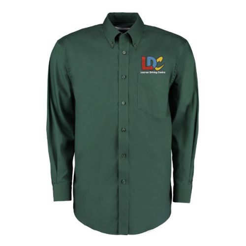 LDC Kustom Kit Corporate Oxford Shirt Long-Sleeved (Classic Fit) Bottle Green